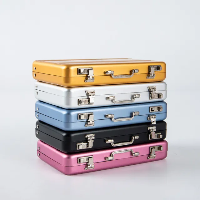 New Aluminum Storage Box Mini Suitcase Bank Card Box Jewelry Case OrganizJ0