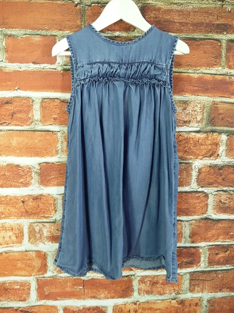 Pacchetto Ragazze Età 4-5 Anni Next Zara Abiti Estivi Blu Denim Spotty 110Cm 2