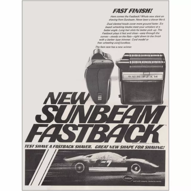 1968 Sunbeam Fastback Razor: Fast Finish Vintage Print Ad