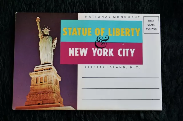 Vintage Statue of Liberty & New York City Postcard Folder with 14 Views