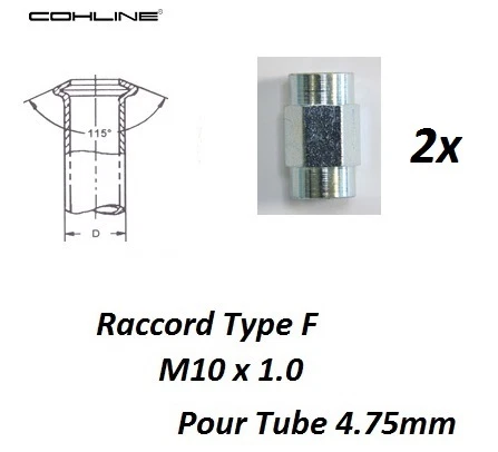 Lot De 2 Tuyaux Rigides De Frein F 4.75 Longueur 450mm M10x1 Pour Jeep - Neuf, Marque RPS