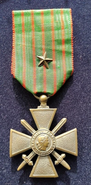 19141918 WW1 FRENCH Croix De Guerre France War Medal Original With