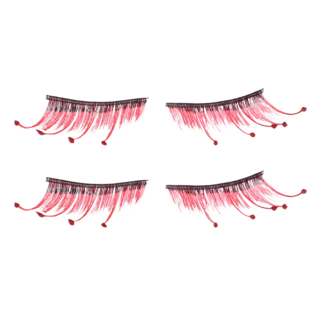 1 par de pestañas largas falsas maquillaje arte extensión de pestañas para Halloween Pe