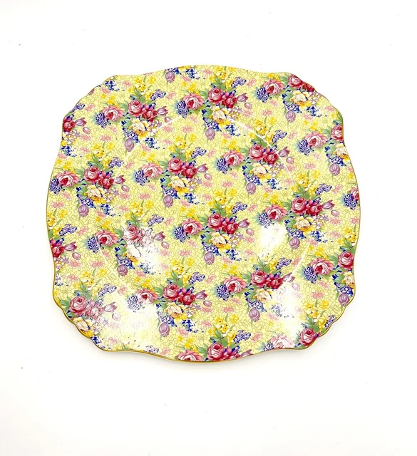 1995 Royal Winton Welbeck Earthenware Chintz 10 1/2" Dinner Plate 7
