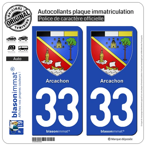 Autocollant Plaque Immatriculation "40 Biscarrosse" - Vinyle Haute Définition, Résistant Aux Intempéries Et Aux Lavages - Fabrication Française