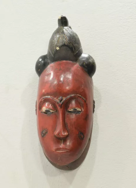 African Mask Wood Crest Baule Tribe Mask