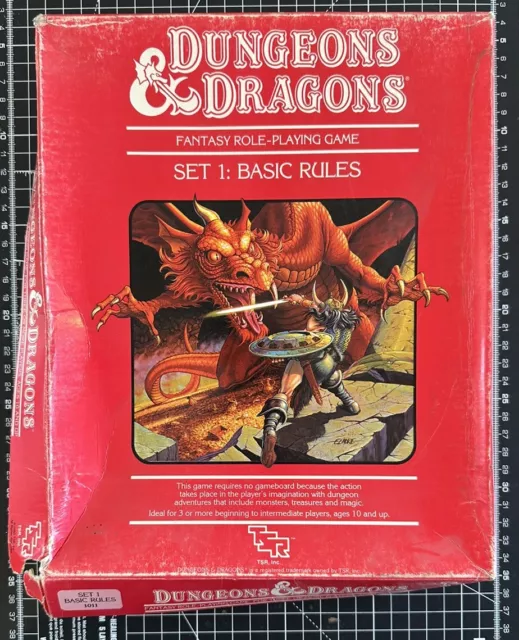 ⚔️ Set regole di base Dungeons & Dragons 1 1980 TSR 1011 + confezione accessori DUNGEON 1