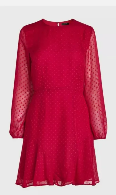 New NEXT Size 16 Gorgeous Red Long Sleeve Dress