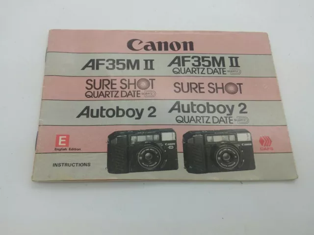 Original instruction manual for CANON AF35M II SURE SHOT camera