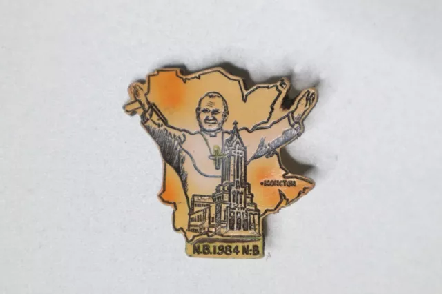 1984 Pope Papal Visit Canada N.B. John Paul II Catholic Religion pin