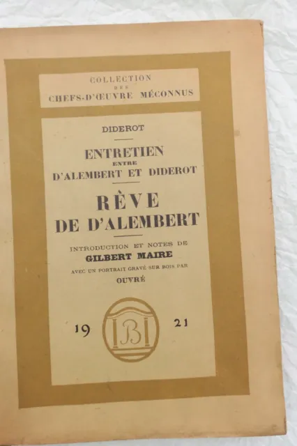 Diderot Rêve de dAlembert - Entretien entre dAlembert et Diderot  1921