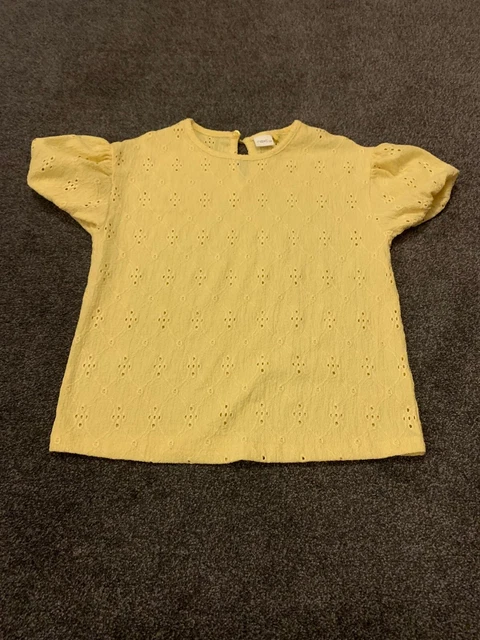 Girls Age 5-6 Years Next Yellow Short Sleeved Tshirt