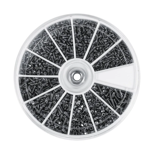 Watch Repair Screws Nuts, 600 pcs/case 12 Kinds of Small Screws Nuts Assortme...