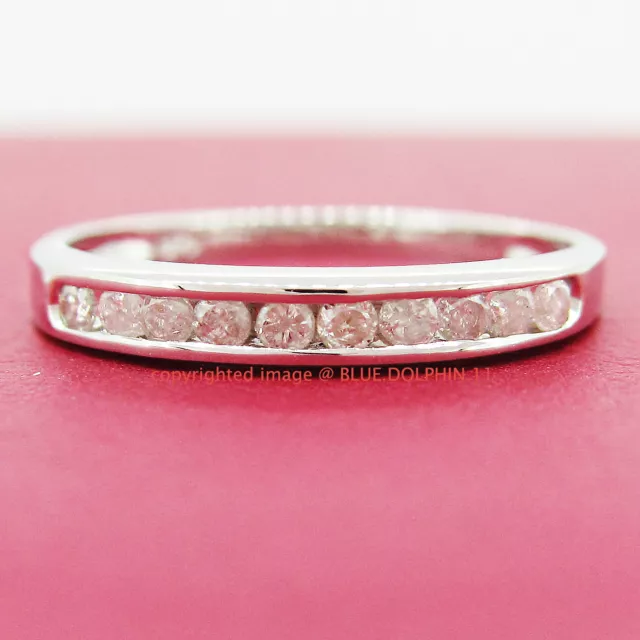 Real Genuine Natural Diamond Solid 9ct White Gold Engagement Wedding Ring Band