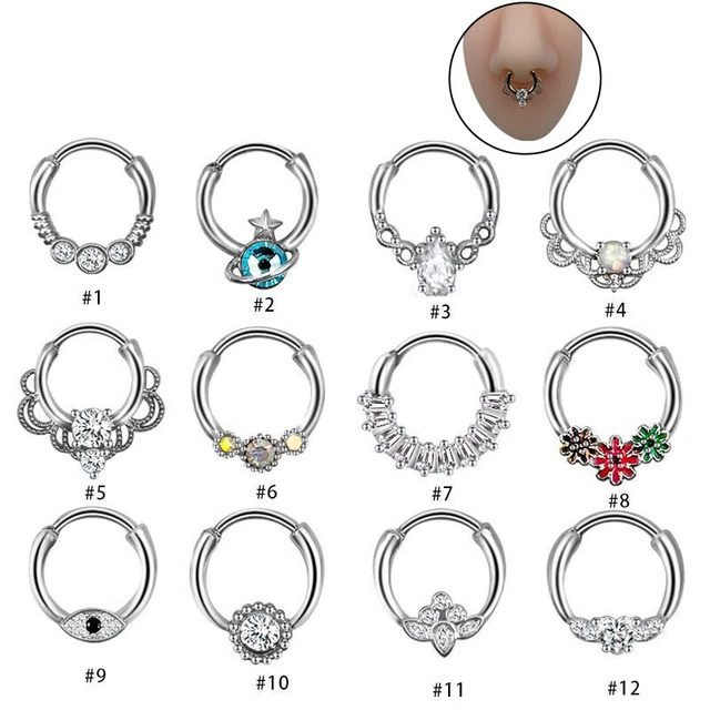 Anello piercing naso naso setto anello piercing titanio acciaio naso piercing ""DB