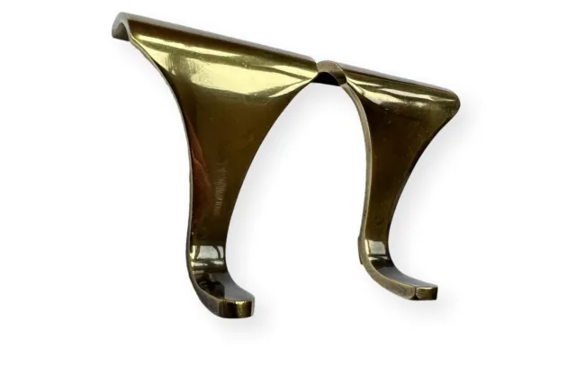 Set of 2 POLISHED BRASS PICTURE RAIL HOOK 2 Inches / 50mm