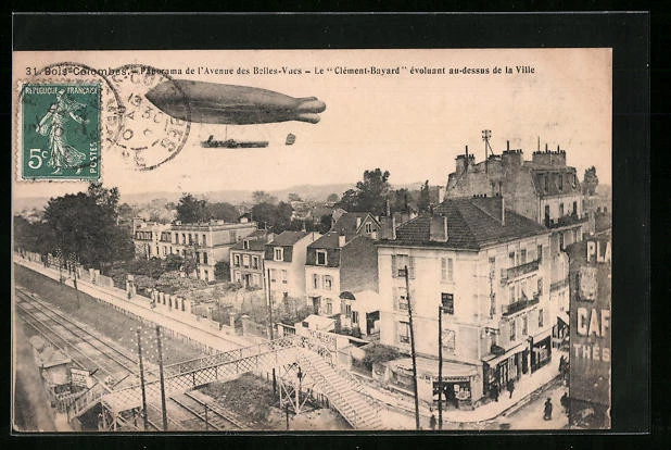 Bois Colombes Avenue Des Belles Vues (cpa toilée émaillée à