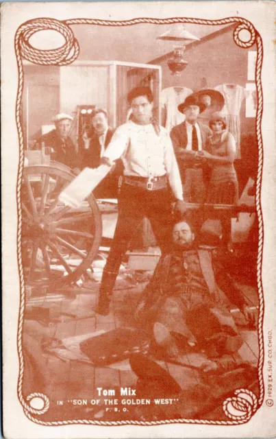 Arcade Card Silent Movie Actor - Tom Mix  in Son of the Golden West