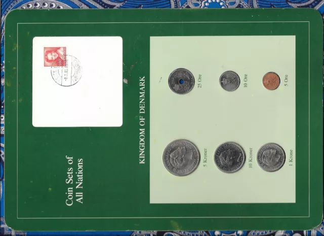 Coin Sets of All Nations Denmark all 1984 UNC 1, 5, 10 Kroner 25, 10, 5 Ore