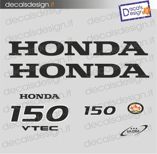 Adesivi motore marino fuoribordo Honda 150 cv four stroke gommone barca sticker