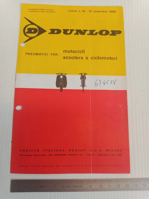 Publicité Originale Dunlop Pour Moto - 1930 - Vintage Motocyclisme - Italie - 19x28 Cm