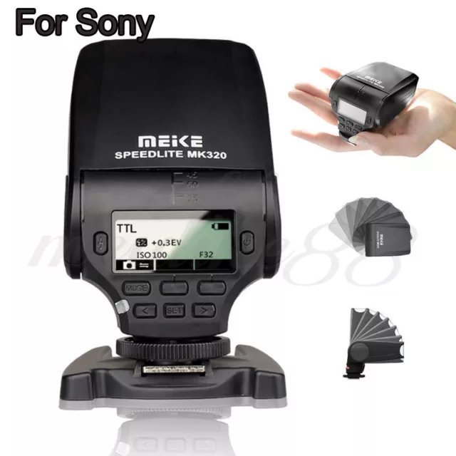 MeiKe MK-320S Mini TTL Speedlite Automatic Flash For Sony Cameras A7 A7II A6300 2