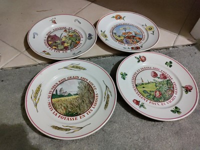 LOT DE 6 ASSIETTES ESSO ANNEE 70 VINTAGE COLLECTION CHIENS 