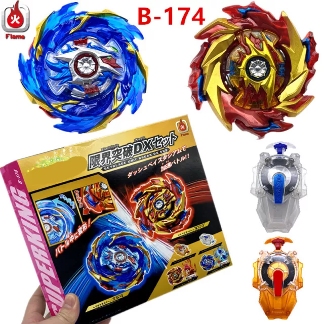 BEYBLADE BURST Superking B-174 LIMIT BREAK DX w/ Long String Sparking Launcher.