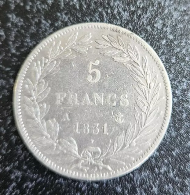 France - Francia - French Coin - Monnaie De 5F  Louis Philippe De 1831/A Argent.