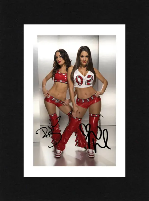 8X6 Mount NIKKI BRIE BELLA TWINS Signed PHOTO Print Ready To Frame WWE Wrestling