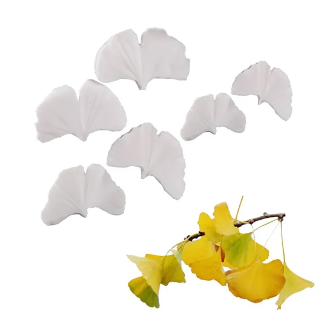 Ginkgo Biloba Flower Fondant Mold Petal Silicone Mold Stainless steel Cutter Set