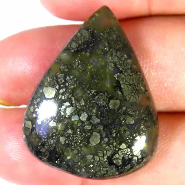 40.40Cts. 100% natural Super Marcasite Pear Cabochon 24x30x6mm Loose Gemstone
