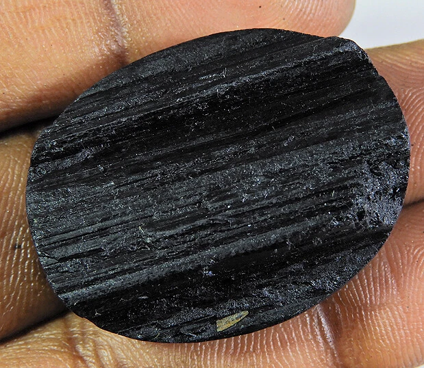 26X34X12 MM Raw Rough Black Tourmaline Oval Druzy Healing Crystal Mineral r010