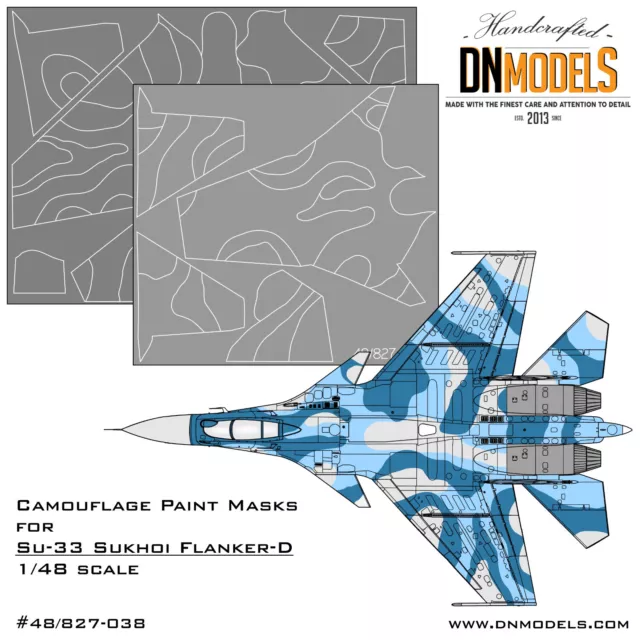 Su-27 Arctic Blizzard Camo Paint Masks 1/48 for Flanker in 48th scale