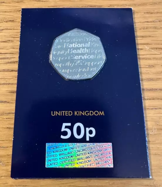 2023 Royal Mint NHS 75th Anniversary 50p BUNC Royal Mint Coin