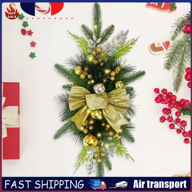 Christmas Swag Wreaths Trim Garland for Door Stair Holiday (60x30cm Gleamy) FR