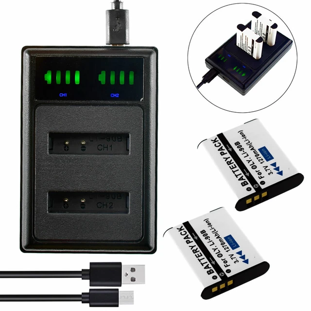 2x Battery +USB LCD Charger For DB-110 Ricoh GR III GRIII / GR IIIx  WG-6 G900