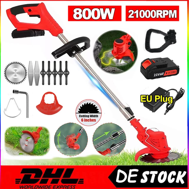 Akku-Rasentrimmer 24V Grasschneider Freischneider 600W Mit 2Akkus