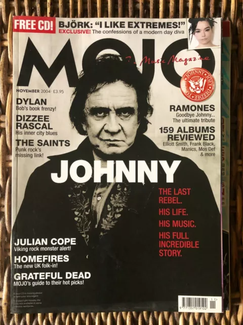 JOHNNY CASH MOJO Magazine UK # 132 DEC 2004 RAMONES DYLAN BJORK Grateful Dead