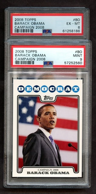 Lot Of (2) 2008 Topps Campaign 2008 #BO Barack Obama PSA GRADED