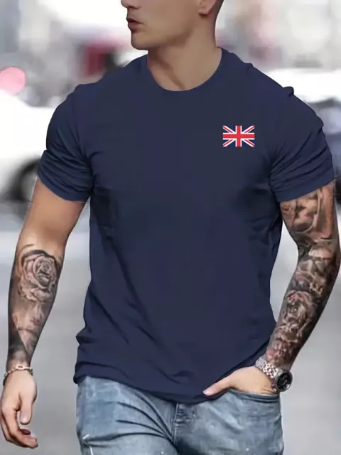 Camiseta para hombre The Union Jack con estampado de algodón, gráfico te top de verano exterior