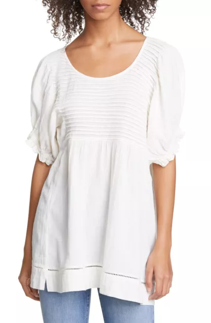 Free People Women's Elsie Tunic Top White Size Medium