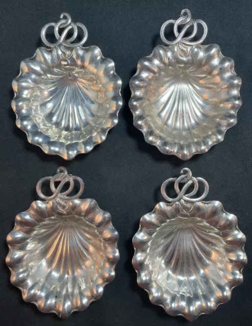 Set of 4 Durgin / Gorham Sterling Silver Nut Dishes / Place Card Holders 5B