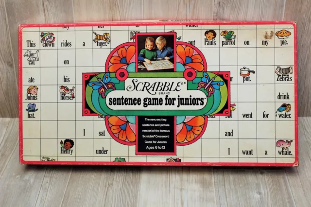 Jeu américain 1973 Scrabble Sentence Game for Juniors (apprendre l'anglais)