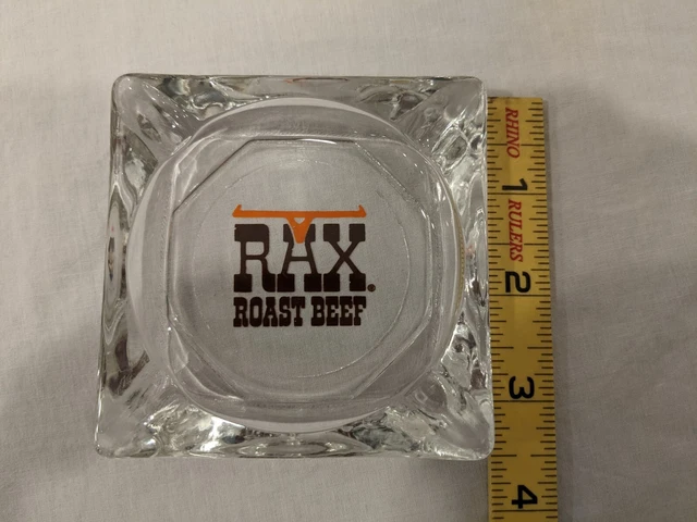 *Vintage* RAX Restaurants Roast Beef Advertising Glass ashtray - No cracks/chips