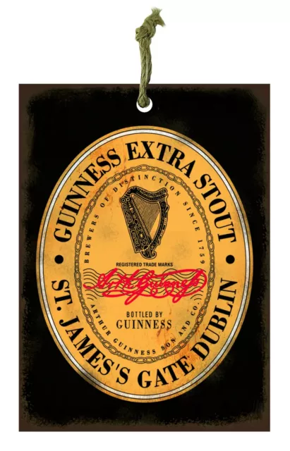 Guinness Label Mini Metal Sign Hanging Decoration 80 x 110mm