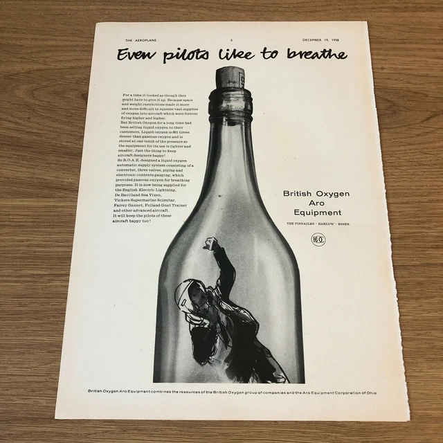 (STA9) Advert 11x8" British Oxygen Aro Equipment. Liquid Oxygen Supply System
