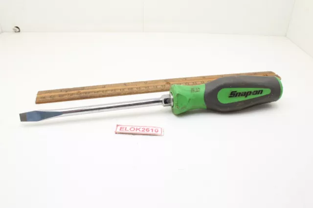 Snap-on SHD6 5/16" Tip Flat Slotted Screwdriver Soft Grip Green Handle USA