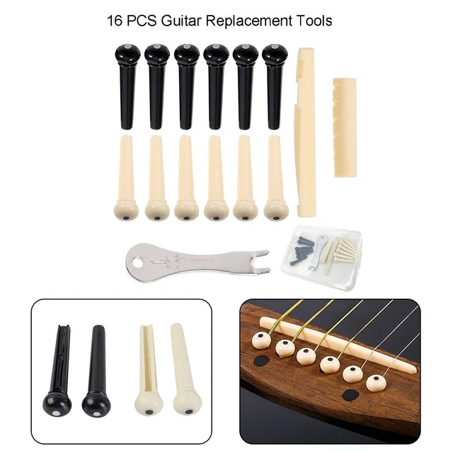 Set Ponte Per Chitarra Classica In Osso E Palissandro - Capotasto, Selletta E Ponte Per Migliorare Il Suono - Foto 6