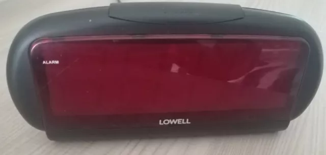 Lowell Orologio Digitale Da Tavolo Display A Grandi Cifre Rosse - Allarme - Nero
